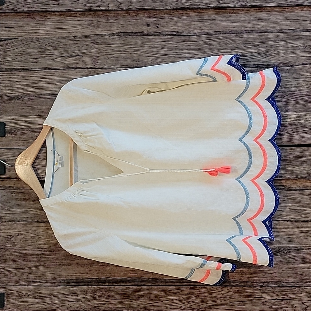 Boden V neck Cream Lined Blouse